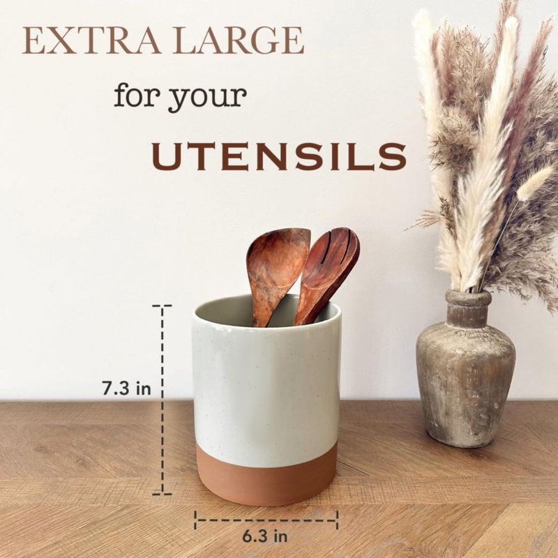 Porta utensilios de cocina MORA 18 cm gris de cerámica