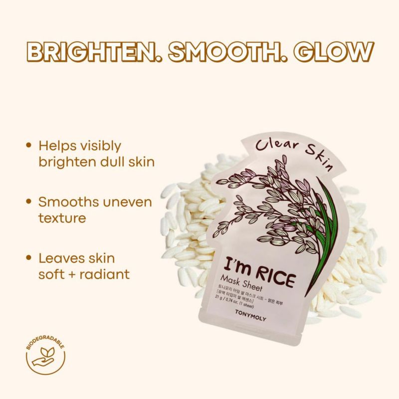 Mascarilla de hoja TONYMOLY 12 piezas carbón activado calabaza y arroz