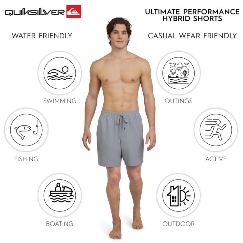 Pantalones cortos Quiksilver de ajuste regular talla grande gris ahumado