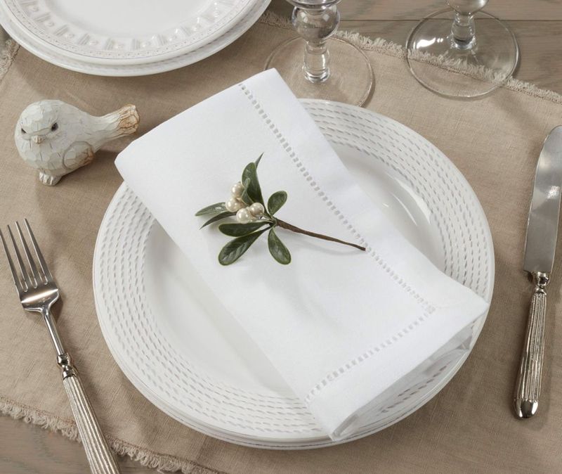 Servilleta de Tela SARO LIFESTYLE 46 cm Blanco 12 piezas