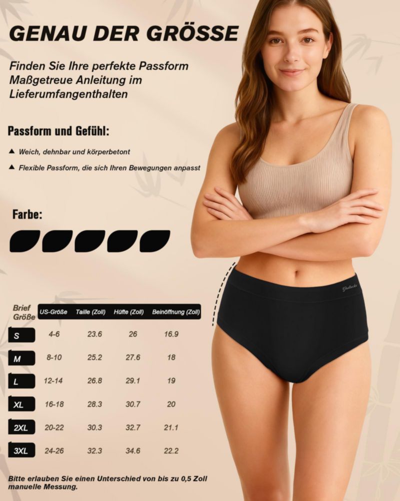 Bragas Gladbecke XL de rayón de bambú – Pack de 5
