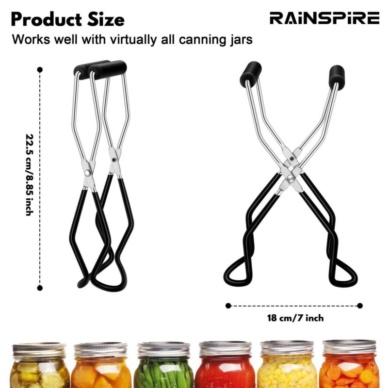 Pinzas para Conservas Rainspire 22 cm Acero Inoxidable Negro