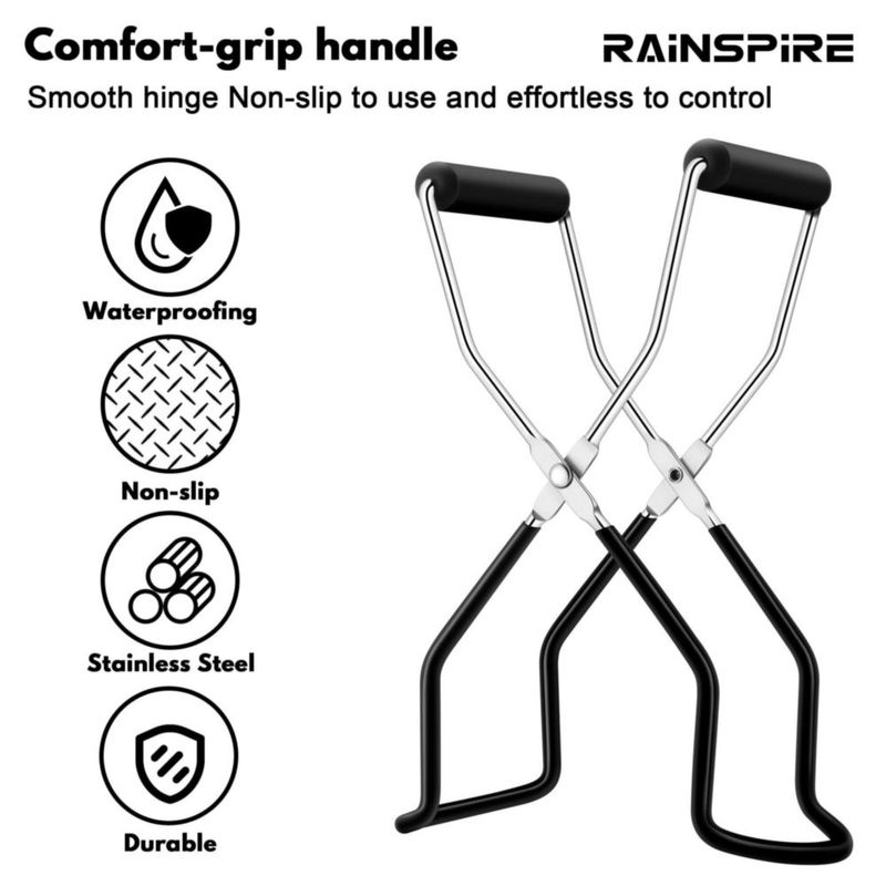 Pinzas para Conservas Rainspire 22 cm Acero Inoxidable Negro