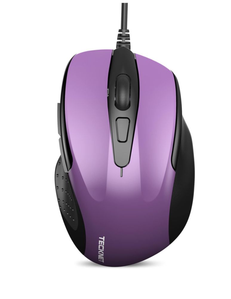 Ratón USB TECKNET de 6 botones 4 DPI color púrpura 15 m