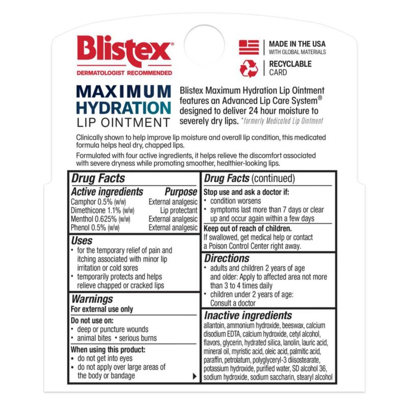 Bálsamo Labial Blistex Máxima Hidratación 3 Unidades 7 g c/u