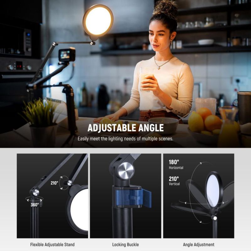 Luz de anillo NEEWER 18W 18 cm regulable 3000‑6500K (2 unidades)