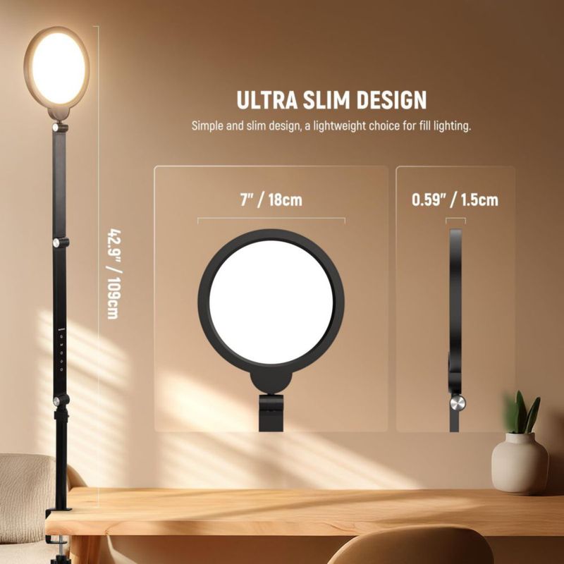 Luz de anillo NEEWER 18W 18 cm regulable 3000‑6500K (2 unidades)