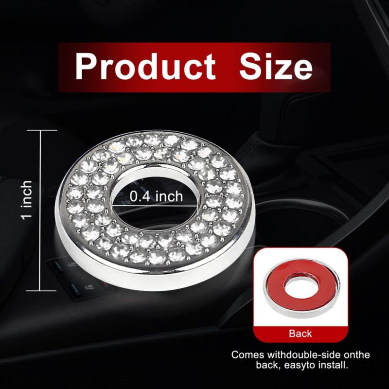 Cubierta para cerradura de puerta Sodcay - Pack de 4 con strass blanco