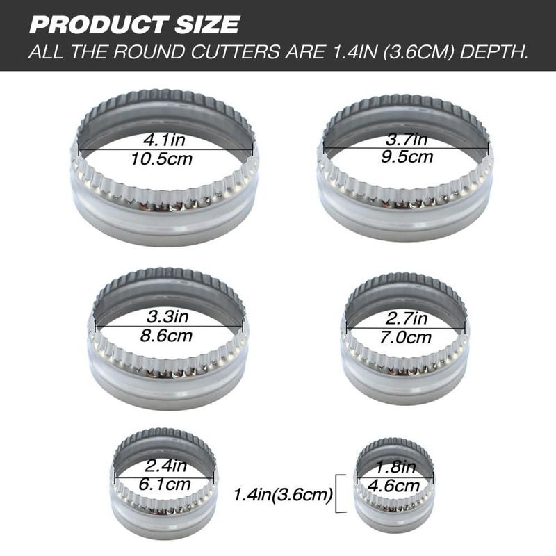 Cortador de Galletas SurgeHai 6 pzs 4.6‑10.4 cm Acanalado
