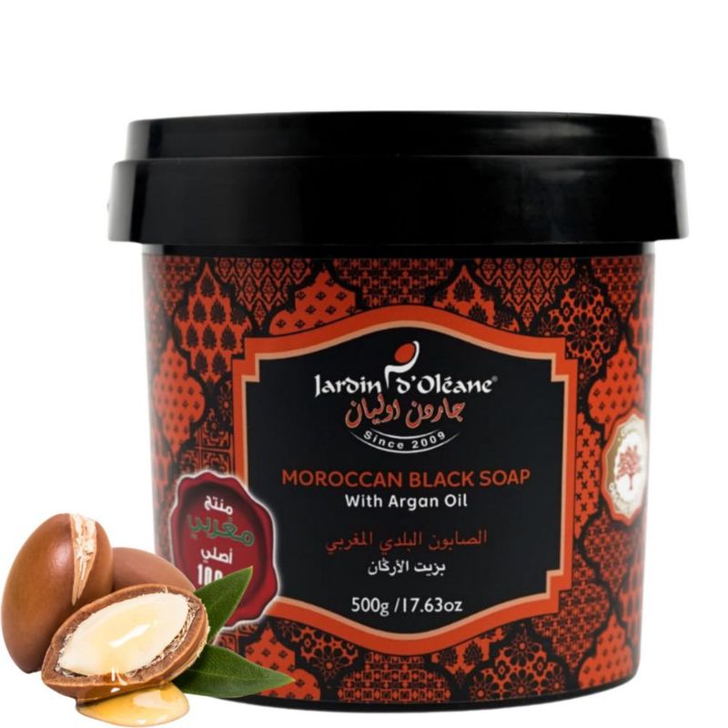 Jabón Negro Marroquí Jardin Oleane 500 g con Aceite de Argán