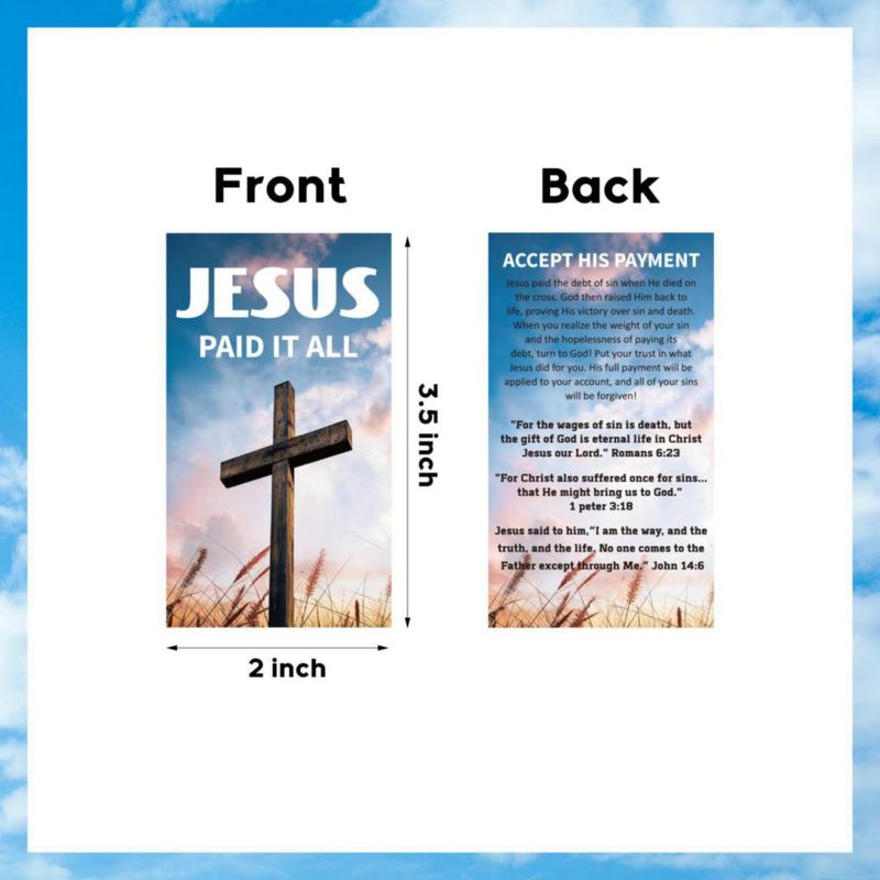 Tarjetas de Folleto Evangélico BLSUREFYX 89 x 5 cm Pack de 240