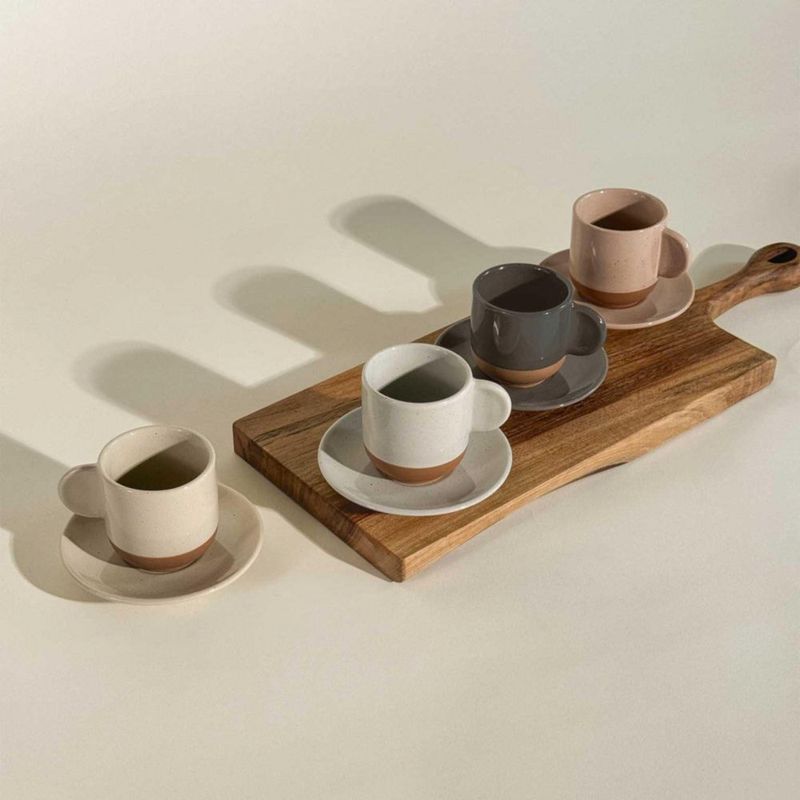 Juego de tazas de espresso MORA 4 piezas 85 ml colores neutros surtidos
