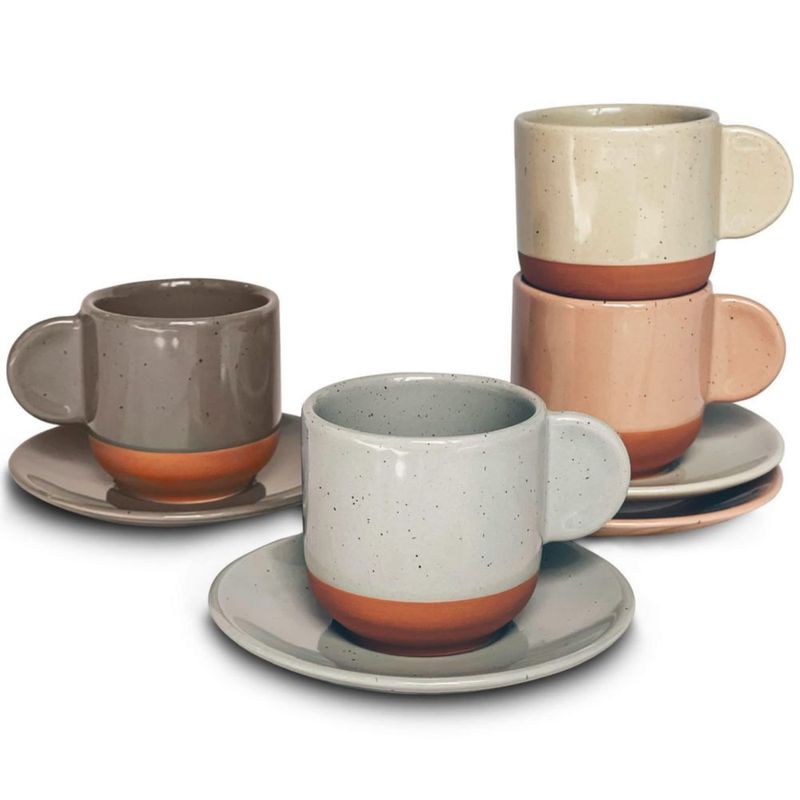 Juego de tazas de espresso MORA 4 piezas 85 ml colores neutros surtidos