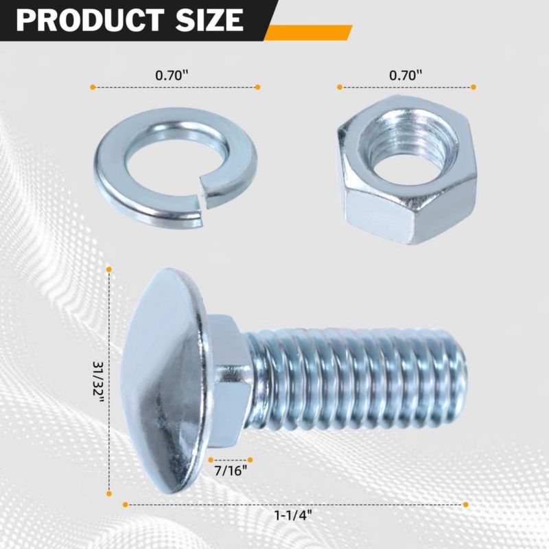 Tornillos de parachoques CHENACC 7/16" juego de 4 acero cromado