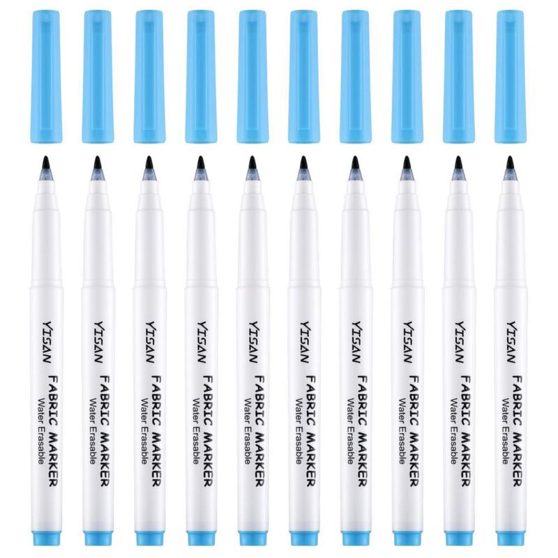 Marcadores de tela borrables YISAN azul – paquete de 10