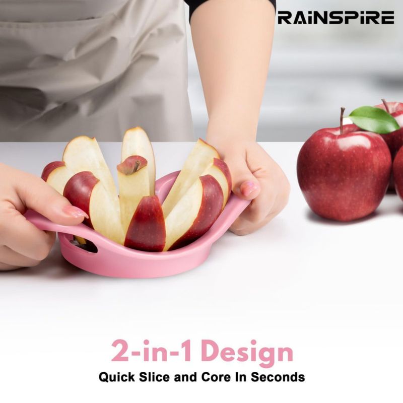 Cortador de Manzanas Rainspire 8 Cuchillas Acero Inoxidable Rosa