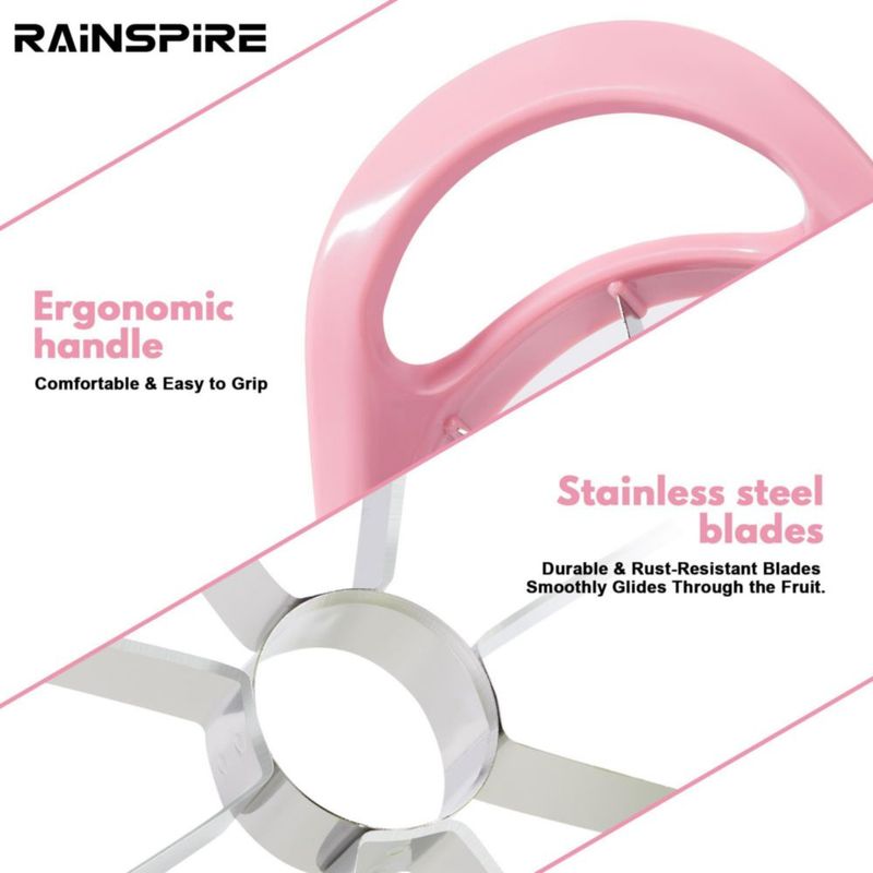 Cortador de Manzanas Rainspire 8 Cuchillas Acero Inoxidable Rosa