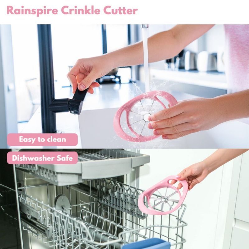 Cortador de Manzanas Rainspire 8 Cuchillas Acero Inoxidable Rosa