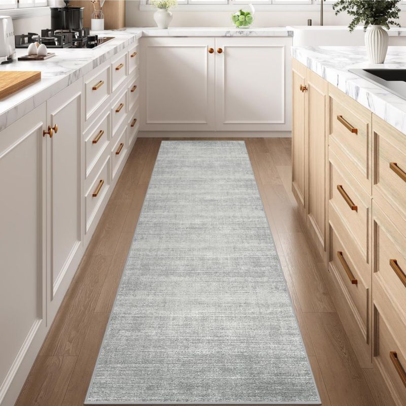 Alfombra de corredor Art&Tuft 3 × 366 cm lavable antideslizante gris