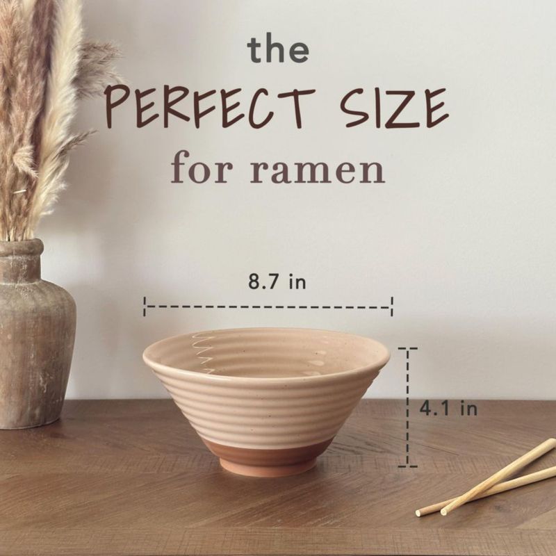 Juego de tazones para ramen MORA 2x45 oz aptos para microondas tono neutro