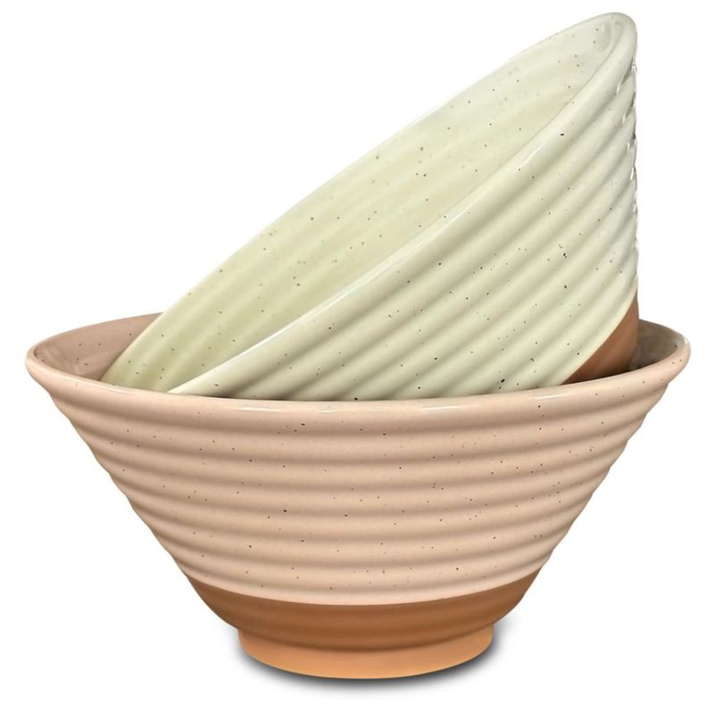 Juego de tazones para ramen MORA 2x45 oz aptos para microondas tono neutro