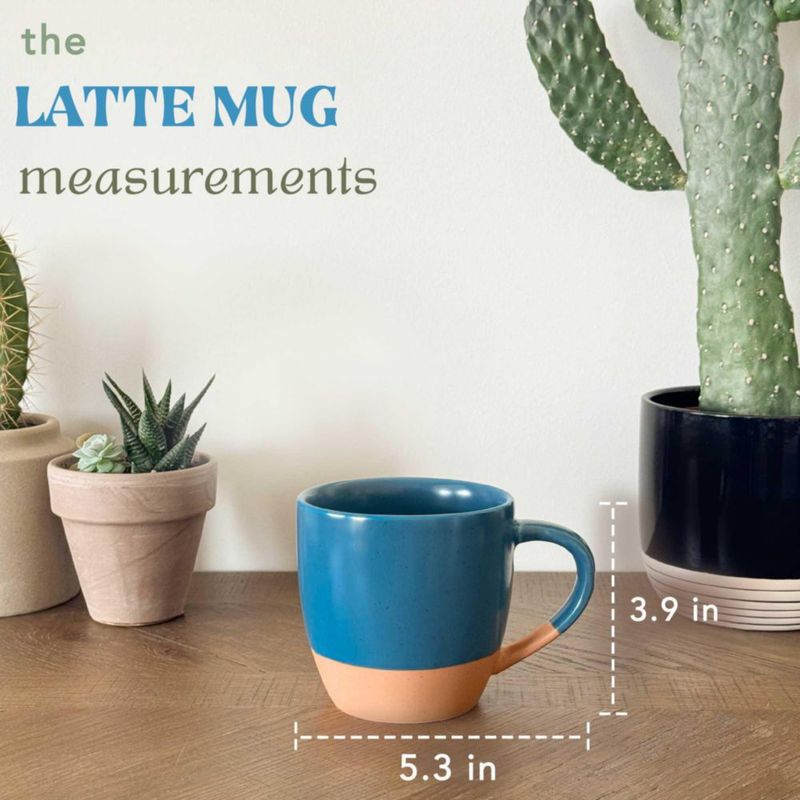 Set de 4 tazas tipo latte MORA cerámica mate 473 ml