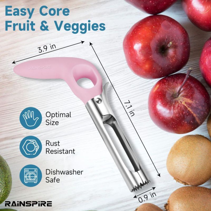 Descorazonador de Manzanas Rainspire Acero Inoxidable Rosa Apto para Lavavajillas