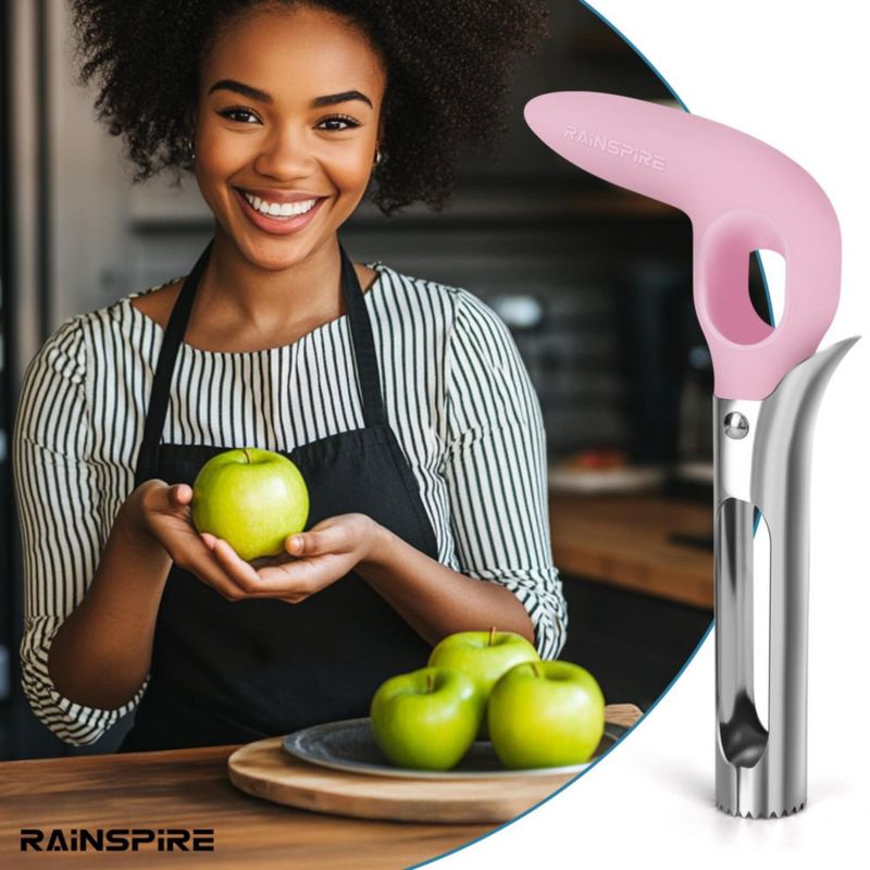 Descorazonador de Manzanas Rainspire Acero Inoxidable Rosa Apto para Lavavajillas