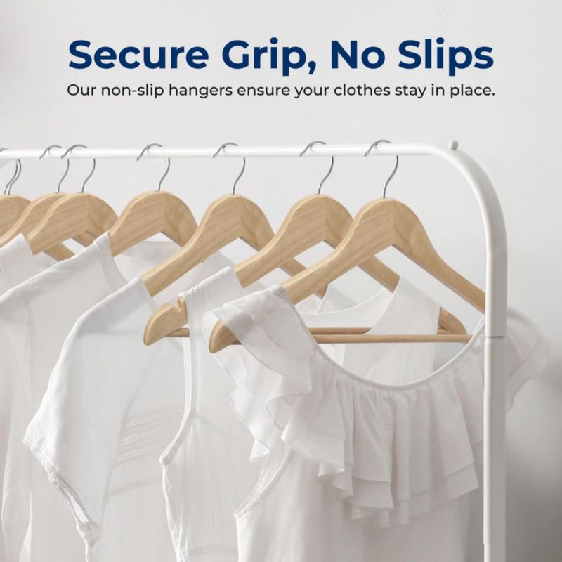 Perchas de ropa SereneLife 80 piezas madera natural