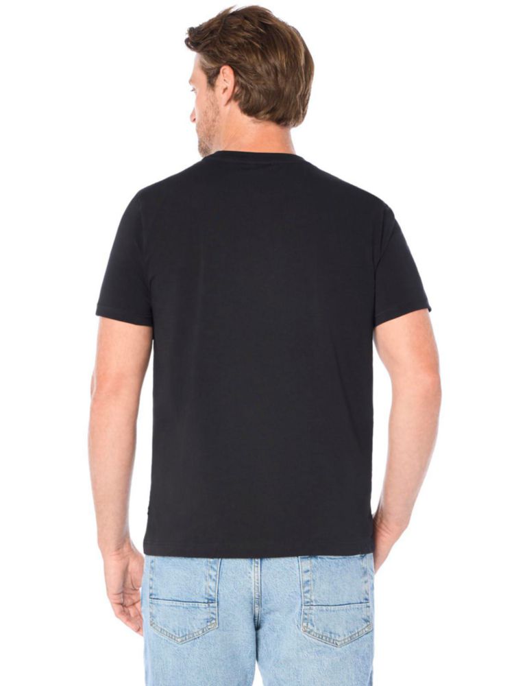 Camiseta Nautica 5X Grande Alto Negra de Cuello Redondo