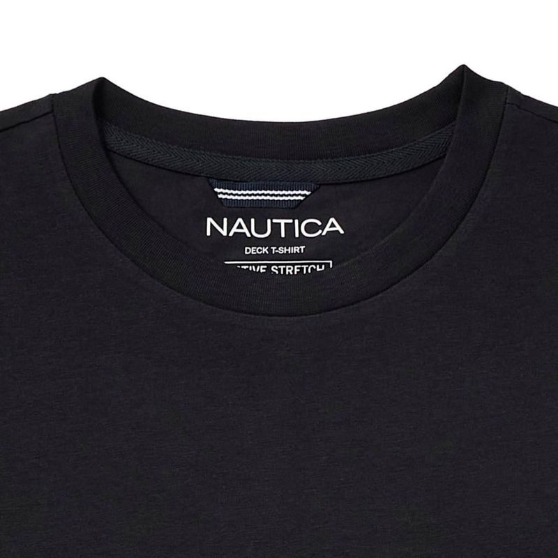 Camiseta Nautica 5X Grande Alto Negra de Cuello Redondo
