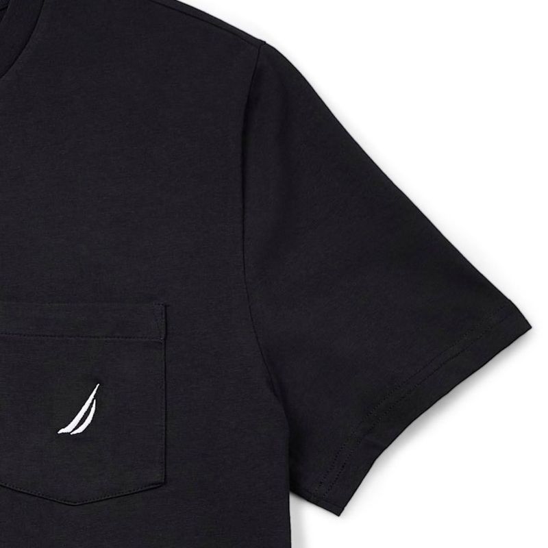 Camiseta Nautica 5X Grande Alto Negra de Cuello Redondo