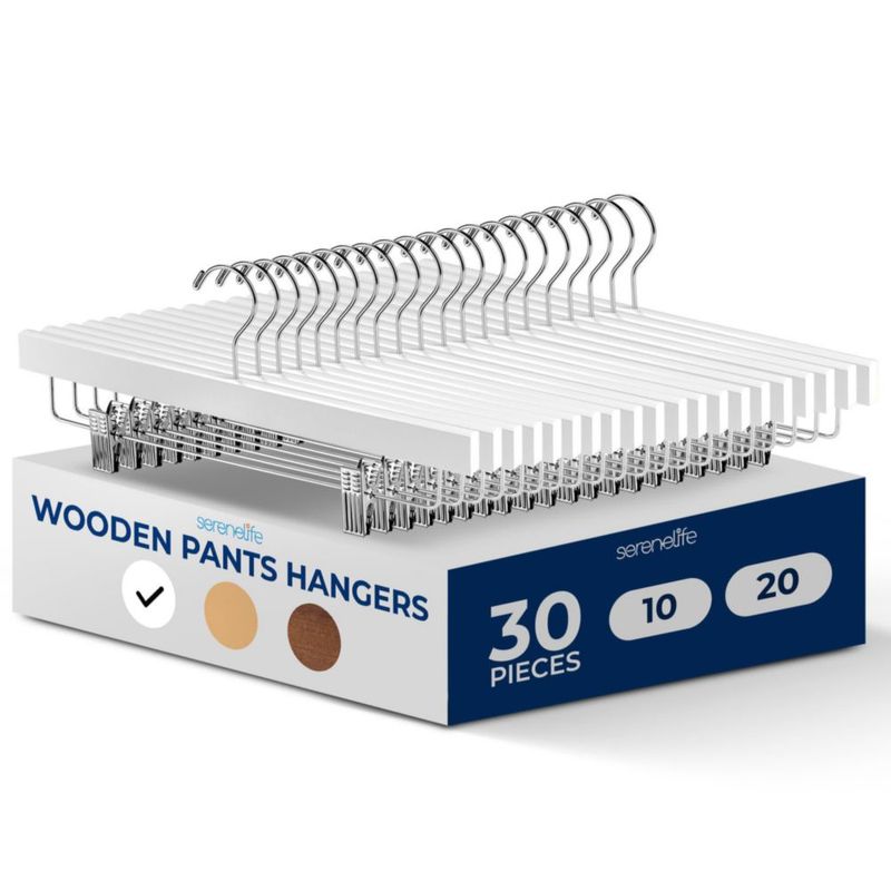 Perchas SereneLife 30 unidades blancas – 355 cm