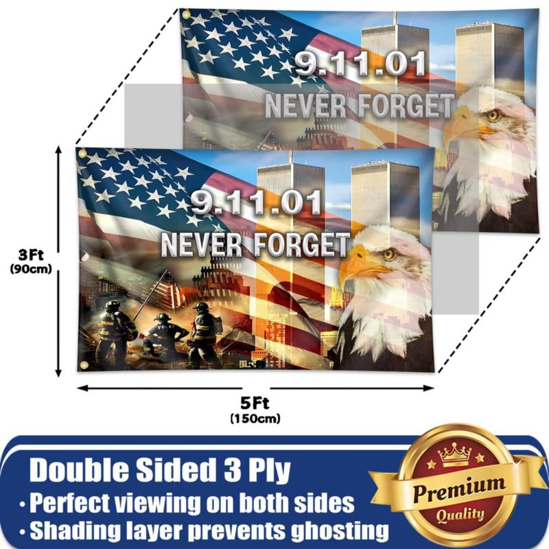 Bandera conmemorativa 911 KNAPAL 3x5 pies de doble cara poliéster