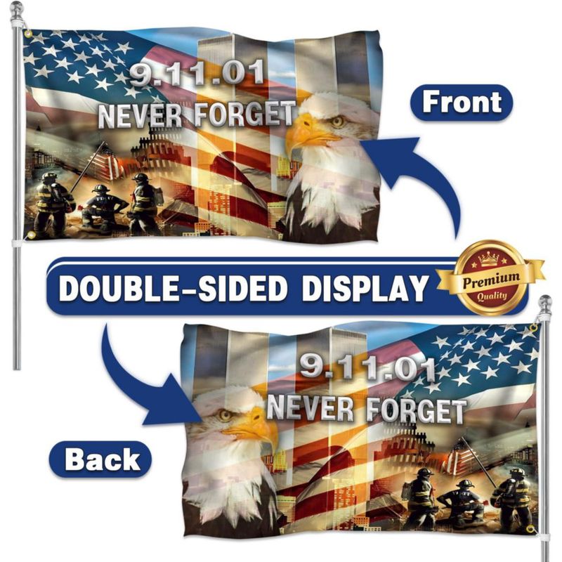 Bandera conmemorativa 911 KNAPAL 3x5 pies de doble cara poliéster