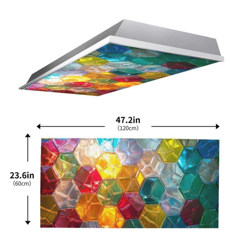 Cubiertas de luz MECVU 122x61 cm Juego de 2 con geometría colorida