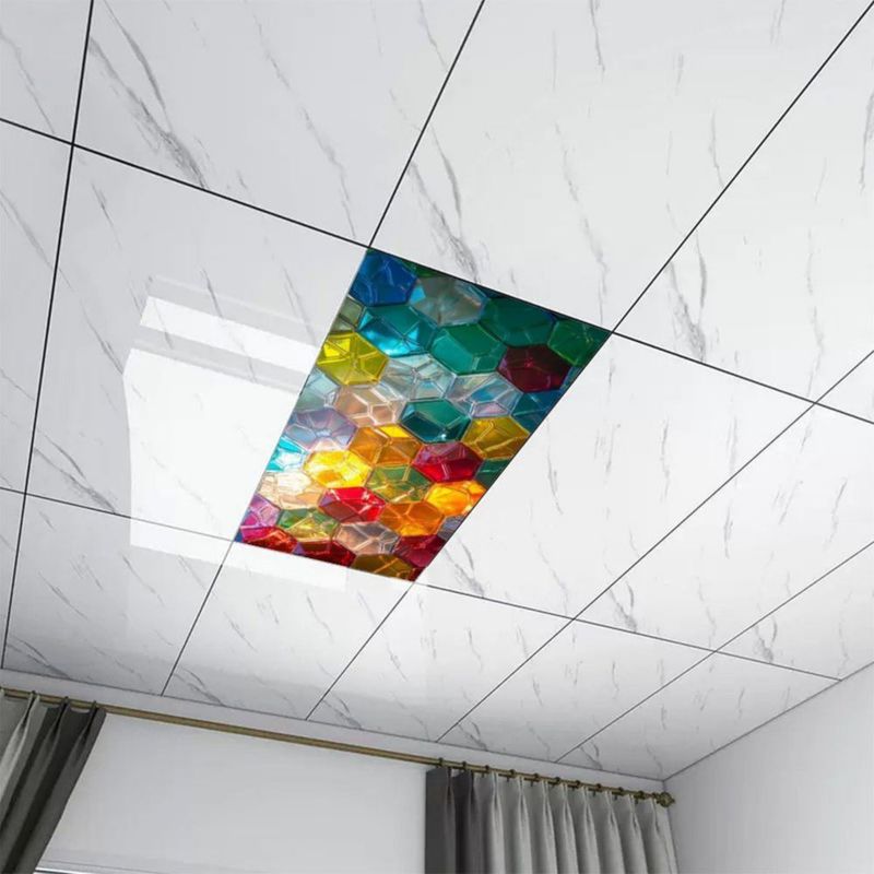 Cubiertas de luz MECVU 122x61 cm Juego de 2 con geometría colorida
