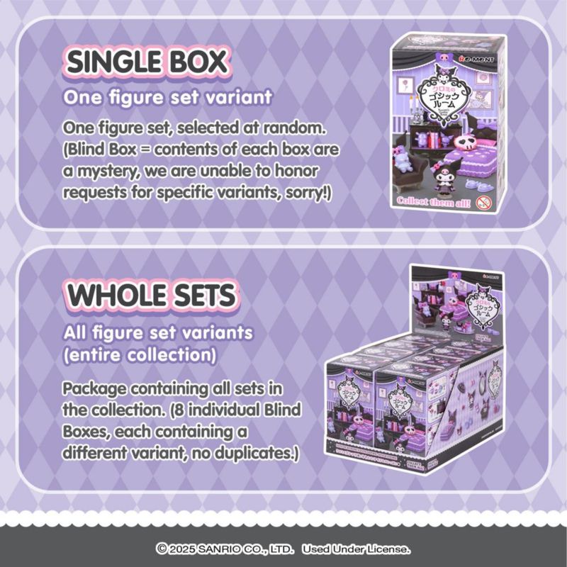 Figurita Hamee Re‑Ment Sanrio Kuromi – Habitación Gótica (1 pieza)