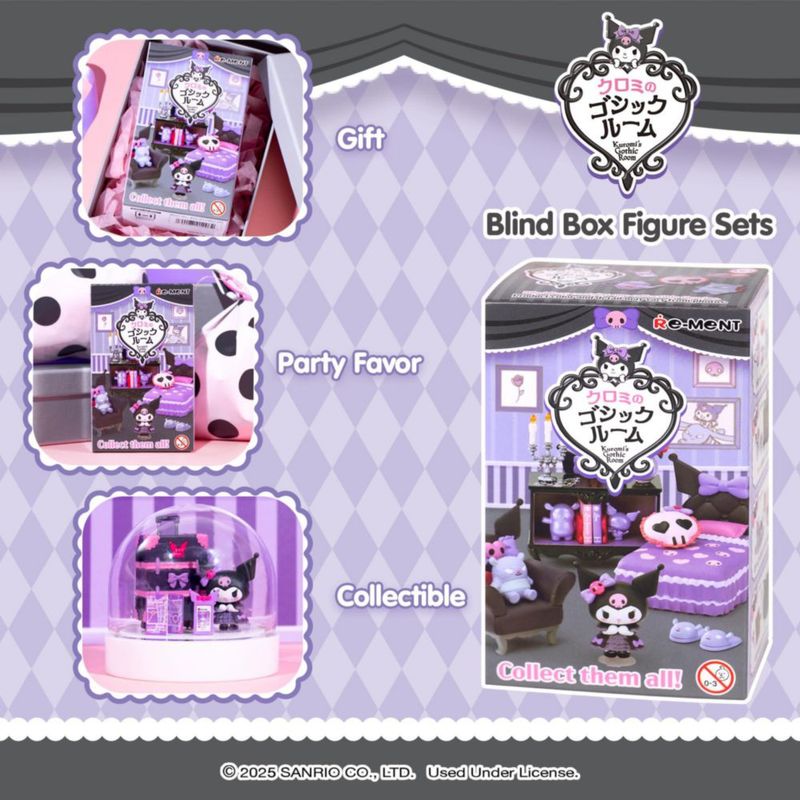 Figurita Hamee Re‑Ment Sanrio Kuromi – Habitación Gótica (1 pieza)
