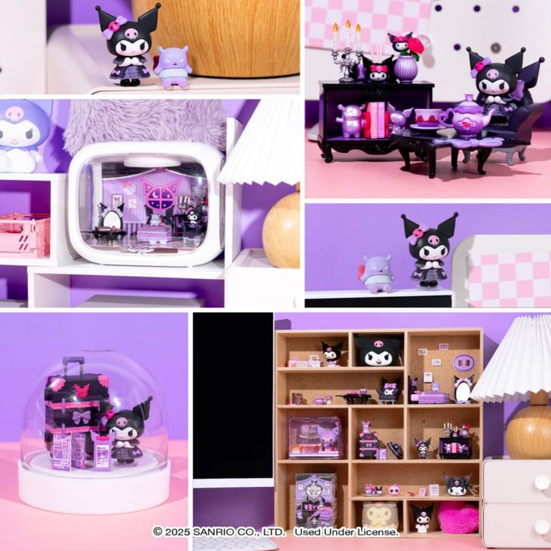 Figurita Hamee Re‑Ment Sanrio Kuromi – Habitación Gótica (1 pieza)