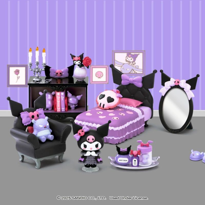 Figurita Hamee Re‑Ment Sanrio Kuromi – Habitación Gótica (1 pieza)