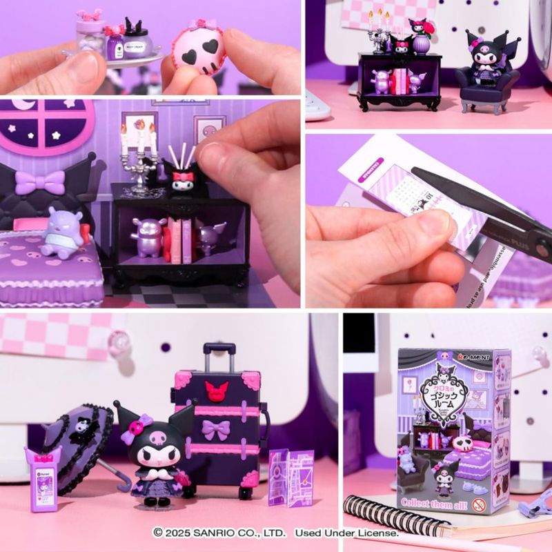 Figurita Hamee Re‑Ment Sanrio Kuromi – Habitación Gótica (1 pieza)