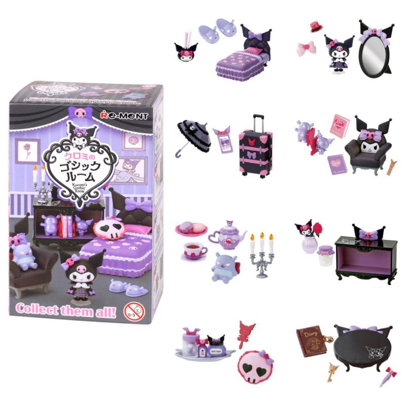 Figurita Hamee Re‑Ment Sanrio Kuromi – Habitación Gótica (1 pieza)