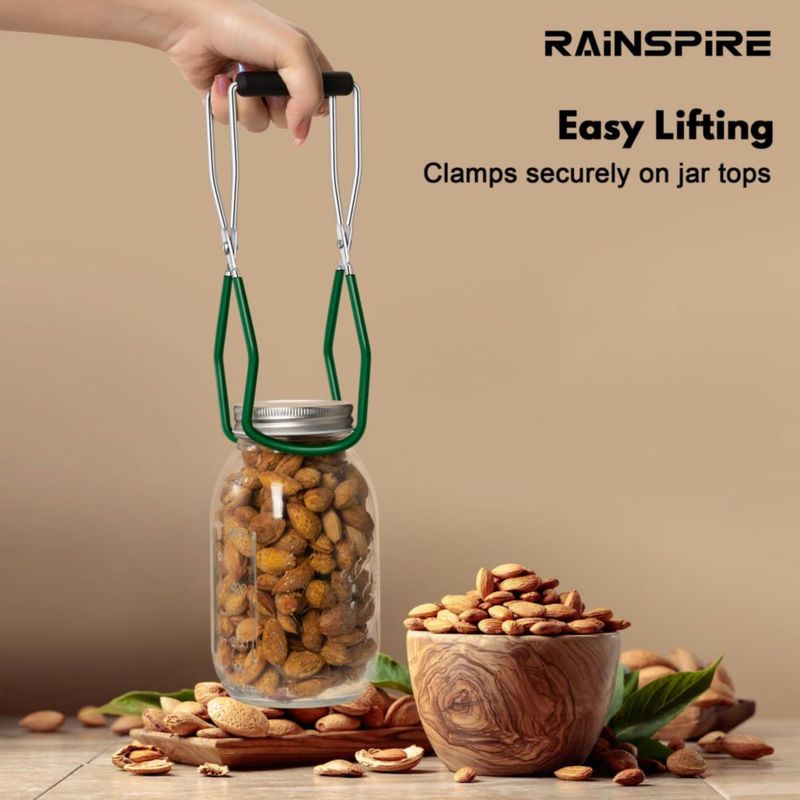 Elevador de Frascos de Conserva Rainspire 22 cm Acero Inoxidable con Mango Verde