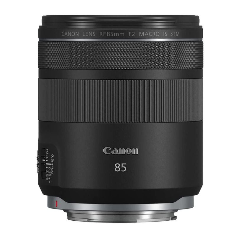 Lente Canon RF 85 mm F2 Macro is STM de color negro teleobjetivo medio