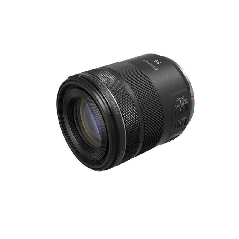 Lente Canon RF 85 mm F2 Macro is STM de color negro teleobjetivo medio