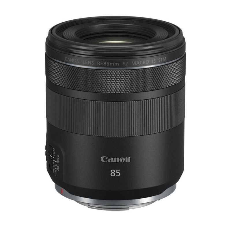 Lente Canon RF 85 mm F2 Macro is STM de color negro teleobjetivo medio