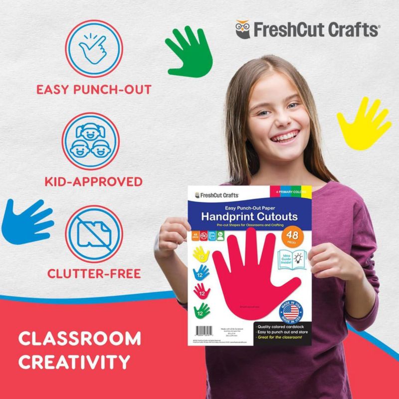 Recortes FreshCut Crafts 48 piezas en colores primarios