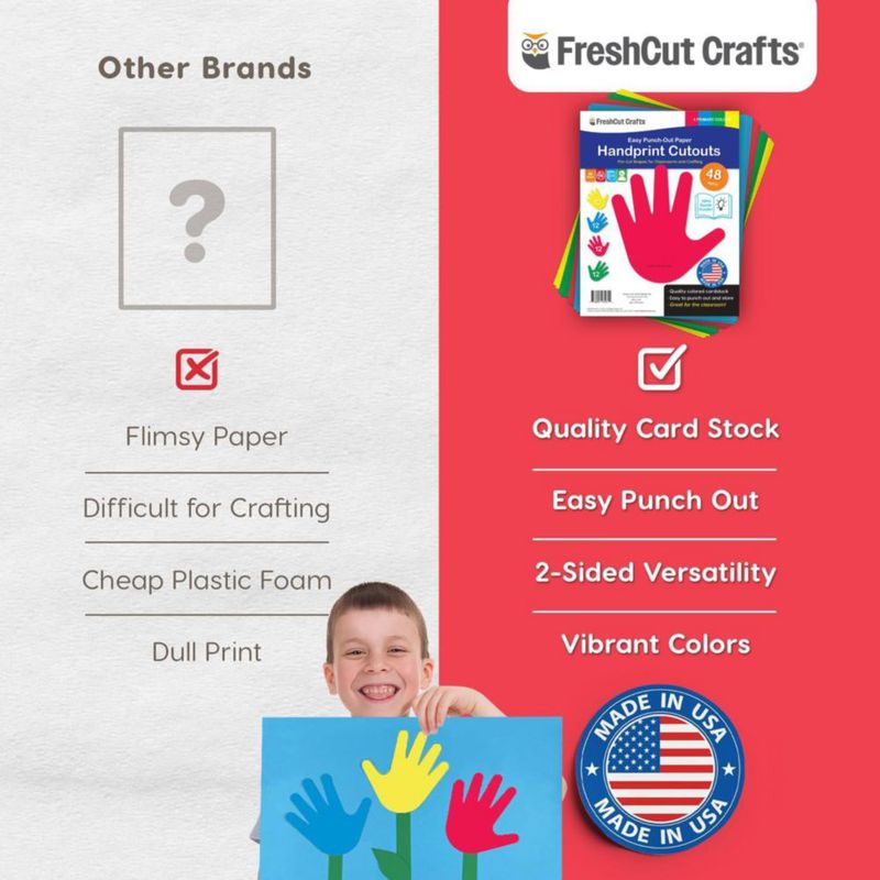 Recortes FreshCut Crafts 48 piezas en colores primarios