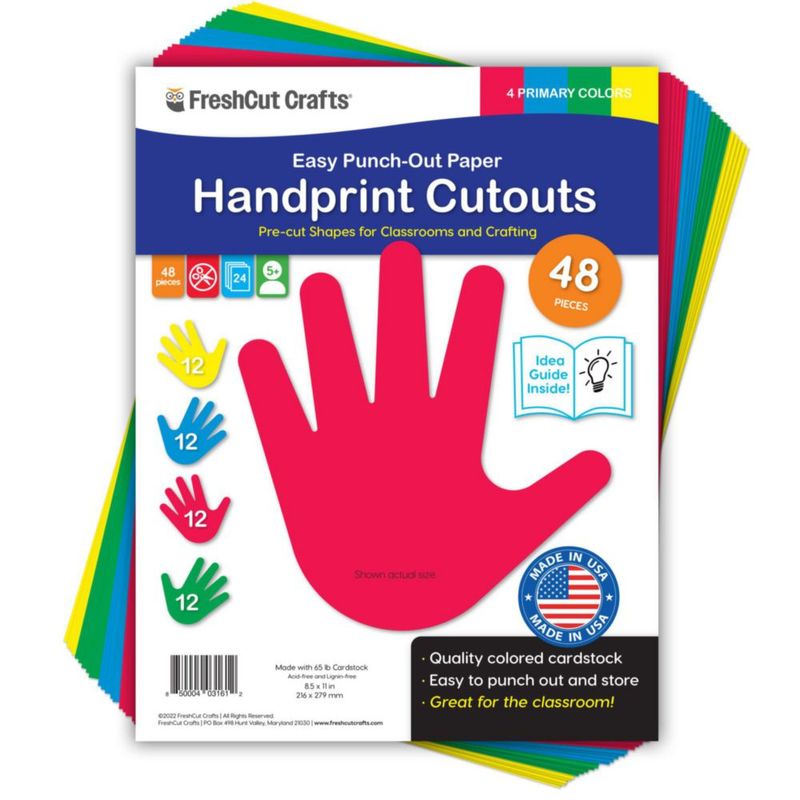 Recortes FreshCut Crafts 48 piezas en colores primarios